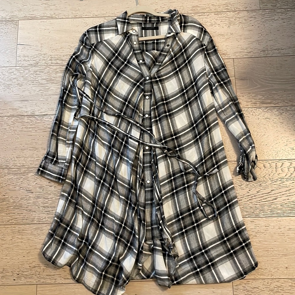 All saints plaid asymmetrical hem dress